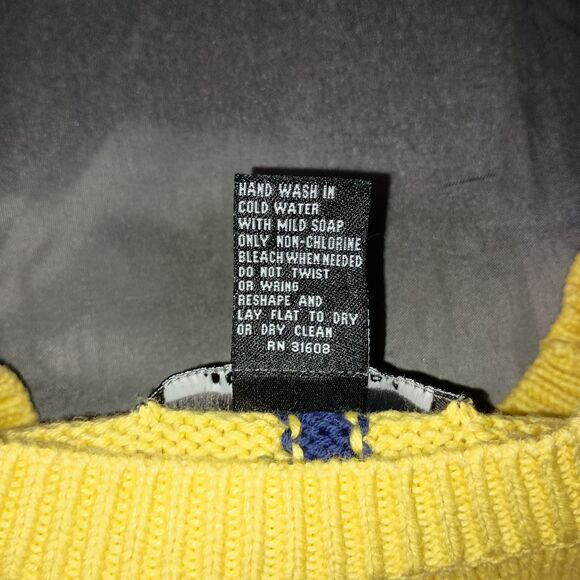 Vintage Jos. A. Bank Leadbetter Golf Sweater Vest XL Yellow Plaid Academia - Picture 10 of 11